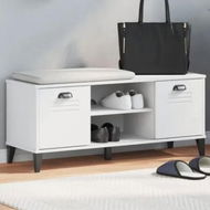 Detailed information about the product Shoe Bench VIKEN White 106x35x45 cm Engineered Wood