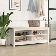 Detailed information about the product Shoe Bench White 110x38x45.5 Cm Solid Wood Pine.