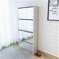 Detailed information about the product Shoe Cabinet 4-Layer Mirror White 63x17x134 cm