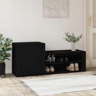 Detailed information about the product Shoe Cabinet Black 130x35x54 Cm Engineered Wood