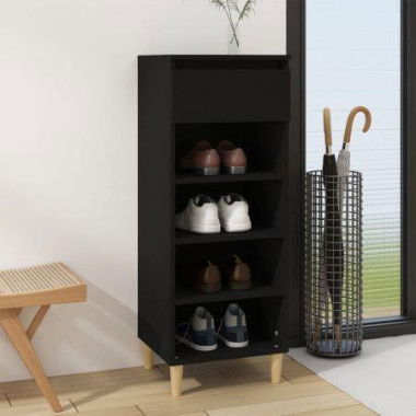 Shoe Cabinet Black 40x36x105 Cm Engineered Wood