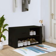 Detailed information about the product Shoe Cabinet Black 80x35x45 Cm Engineered Wood