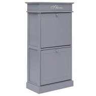 Detailed information about the product Shoe Cabinet Grey 50x28x98 Cm Paulownia Wood
