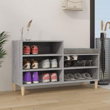 Shoe Cabinet Grey Sonoma 102x36x60 Cm Engineered Wood