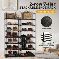 Detailed information about the product Shoe Rack 7 Tiers Storage Shelving 30 Pairs Shoes Boots Organiser Entryway Closet Cabinet DIY Display Stand Shelves Space Saving Unit Metal
