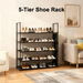 Shoe Rack Storage Cabinet Organiser 5 Tier Footwear Boots Stackable Shelf Space Saver Vertical Stand for Closet Front Door Entrance Dorm Bedroom Garage. Available at Crazy Sales for $24.95