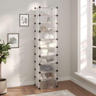 Detailed information about the product Shoe Rack Transparent 44x32x174 Cm PP