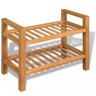 Detailed information about the product Shoe Rack With 2 Shelves 495x27x40 Cm Solid Oak Wood