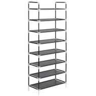 Detailed information about the product Shoe Rack With 8 Shelves Metal And Non-woven Fabric Black