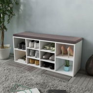 Detailed information about the product Shoe Storage Bench 10 Compartments White