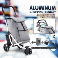 Detailed information about the product Shopping Cart Trolley Dolly Insulation Bag Aluminium Waterproof Wheeled Storage Foldable Rolling Luggage Grocery Market Camp Utility Granny Travel 45L