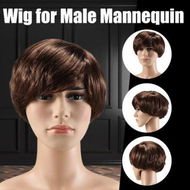 Detailed information about the product Short Straight Wig Hair Brown Fake False Synthetic Fibre For Men Mannequin 20CM