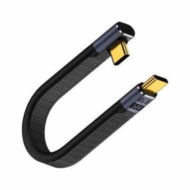 Short USB C Cable 5inch, 90 Degree Right Angle USB C to C Cable 240W, Thunderbolt 4 USB 4.0 PD 3.1 Type C Cable for iPhone 16 15 14, MacBook