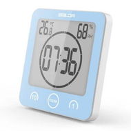 Detailed information about the product Shower Clock Waterproof Bathroom Clock with Suction Cup LCD Display Humidity Temperature Wall Clocks Countdown Timer (Blue)