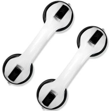 Shower Grab Bars 12 Inch Suction Handle Bathroom Bath Safety Grip 2 Pack Black