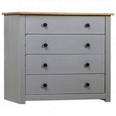 Side Cabinet Grey 80x40x73 Cm Pine Panama Range