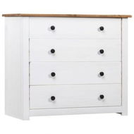 Detailed information about the product Side Cabinet White 80x40x73 Cm Pine Panama Range