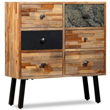 Side Cabinet With 6 Drawers 70x30x76 Cm Solid Reclaimed Teak