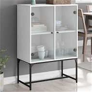 Detailed information about the product Side Cabinet with Glass Doors White 69x37x100 cm