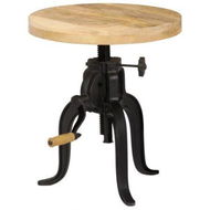 Detailed information about the product Side Table 45x(45-62) Cm Solid Mango Wood And Cast Iron.