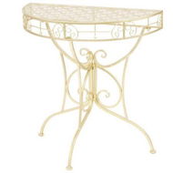 Detailed information about the product Side Table Vintage Style Half Round Metal 72x36x74 Cm Gold