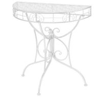 Detailed information about the product Side Table Vintage Style Half Round Metal 72x36x74 Cm Silver