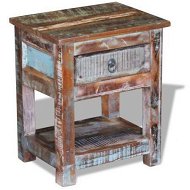 Detailed information about the product Side Table with 1 Drawer Solid Reclaimed Wood 43x33x51 cm