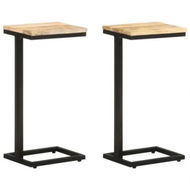 Detailed information about the product Side Tables 2 pcs 31.5x24.5x64.5 cm Rough Mango Wood