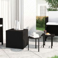 Detailed information about the product Side Tables 3 Pcs Black Poly Rattan