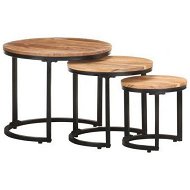 Detailed information about the product Side Tables 3 pcs Solid Acacia Wood
