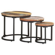 Detailed information about the product Side Tables 3 Pcs Solid Reclaimed Wood