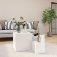 Detailed information about the product Side Tables 3 pcs White Engineered Wood