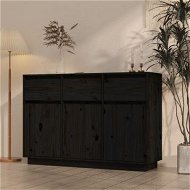 Detailed information about the product Sideboard Black 110x34x75 cm Solid Wood Pine