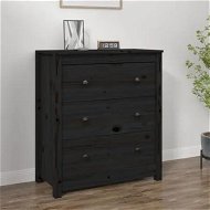 Detailed information about the product Sideboard Black 70x35x80 cm Solid Wood Pine