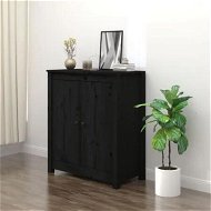Detailed information about the product Sideboard Black 70x35x80 cm Solid Wood Pine