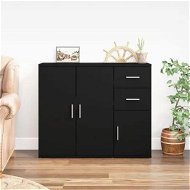 Detailed information about the product Sideboard Black 91x29.5x75 cm Engineered Wood