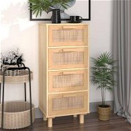 Detailed information about the product Sideboard Brown 40x30x90 Cm Solid Wood Pine And Natural Rattan