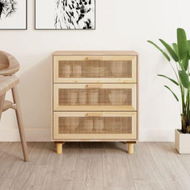 Detailed information about the product Sideboard Brown 60x30x70 Cm Solid Wood Pine And Natural Rattan