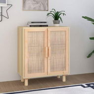 Detailed information about the product Sideboard Brown 60x30x70 Cm Solid Wood Pine And Natural Rattan