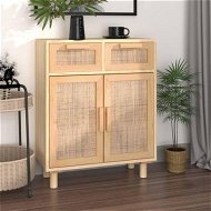 Detailed information about the product Sideboard Brown 60x30x75 cm Solid Wood Pine and Natural Rattan