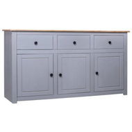 Detailed information about the product Sideboard Grey 135x40x80 Cm Solid Pinewood Panama Range