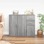 Detailed information about the product Sideboard Grey Sonoma 91x29.5x75 cm Engineered Wood