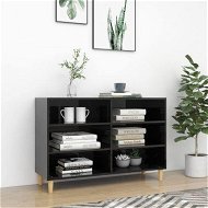 Detailed information about the product Sideboard High Gloss Black 103.5x35x70 Cm Engineered Wood.