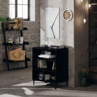 Detailed information about the product Sideboard High Gloss Black 57x35x70 Cm Engineered Wood