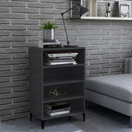 Detailed information about the product Sideboard High Gloss Grey 57x35x90 Cm Engineered Wood