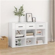Detailed information about the product Sideboard High Gloss White 100x30x59.5 Cm Engineered Wood.