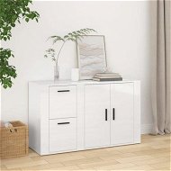 Detailed information about the product Sideboard High Gloss White 100x33x59.5 Cm Engineered Wood.