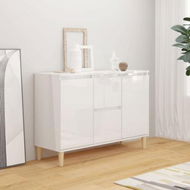 Detailed information about the product Sideboard High Gloss White 103.5x35x70 Cm Engineered Wood.