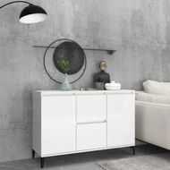 Detailed information about the product Sideboard High Gloss White 104x35x70 Cm Engineered Wood