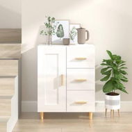 Detailed information about the product Sideboard High Gloss White 69.5x34x90 Cm Engineered Wood.